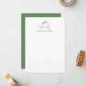 Waterverf Pompoen Persoonlijke Briefpapier Notitiekaartje (Voorkant / Achterkant in situ)