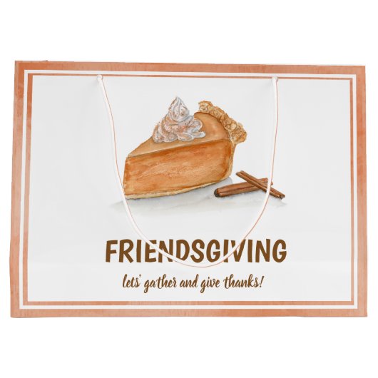 Waterverf Pompoen Pie Friendsgiving Thanksgiving Groot Cadeauzakje (Achterkant)