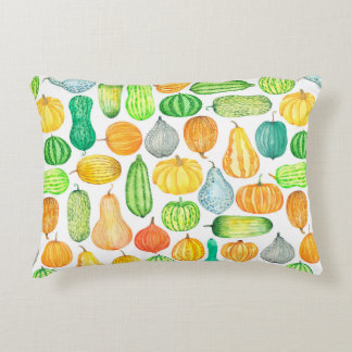 Waterverf pompoen, pompoen, naadloos pijpen accent kussen