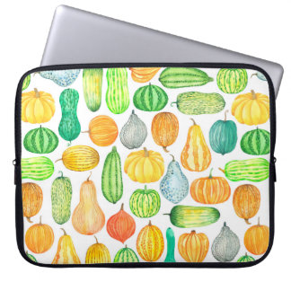 Waterverf pompoen, pompoen, naadloos pijpen laptop sleeve