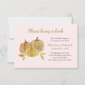 Waterverf Pompoen Roze Baby shower Boek Kaart (Voorkant)