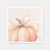 Waterverf Pompoen Roze Bow Baby shower Servet (Voorkant)