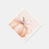 Waterverf Pompoen Roze Bow Baby shower Servet (Hoek)