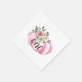 Waterverf Pompoen Roze Goud Bloemen 1e Verjaardag Servet (Hoek)