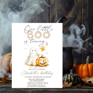 Waterverf Pompoen Schattig Spook Boe Halloween Kaart