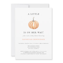 Waterverf pompoen Sinaasappel Baby shower