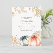 Waterverf Pompoen Sinaasappel Gouden Herfst Baby s Kaart (Staand voorkant)