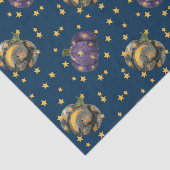 Waterverf Pompoen Sterren Patroon Halloween Tissuepapier (Detail)