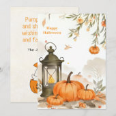 Waterverf Pompoen Stilleven Halloween Groet Feestdagenkaart (Voorkant / Achterkant)