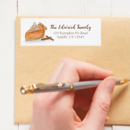 Waterverf pompoen taart esdoorn bladeren Thanksgiv Etiket