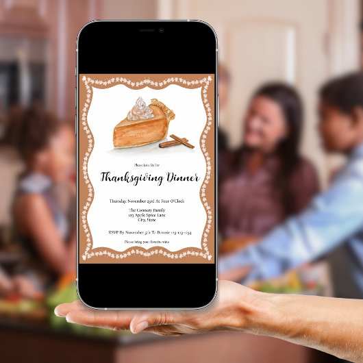 Waterverf pompoen taart esdoorn bladeren Thanksgiv Kaart