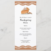Waterverf pompoen taart esdoorn bladeren Thanksgiv Menu (Voorkant)