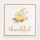 Waterverf pompoen Thankful Thanksgiving Servet (Voorkant)