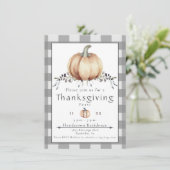 Waterverf pompoen Thanksgiving Diner | Gray Kaart (Staand voorkant)