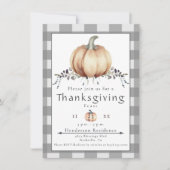 Waterverf pompoen Thanksgiving Diner | Gray Kaart (Voorkant)