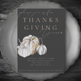 Waterverf Pompoen Thanksgiving Diner Invitation