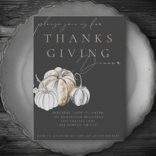 Waterverf Pompoen Thanksgiving Diner Invitation