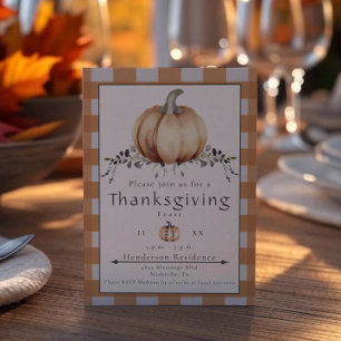Waterverf pompoen Thanksgiving Diner   Orange Kaart