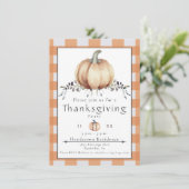 Waterverf pompoen Thanksgiving Diner | Orange Kaart (Staand voorkant)