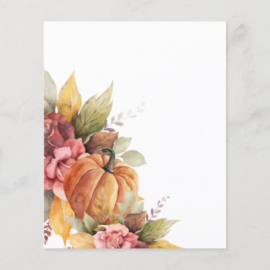 Waterverf pompoen Thanksgiving Flyer (Achterkant)