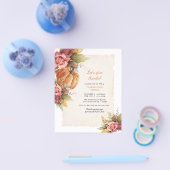 Waterverf pompoen Thanksgiving Flyer (Enkel)