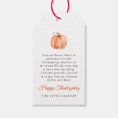 Waterverf Pompoen Thanksgiving Gebakken Goederen L Cadeaulabel (Voorkant)
