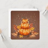 Waterverf pompoen thanksgiving kaart (Voorkant / Achterkant in situ)