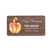 Waterverf pompoen Thanksgiving label (Voorkant)
