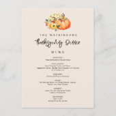 waterverf pompoen Thanksgiving menu (Voorkant)