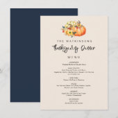 waterverf pompoen Thanksgiving menu (Voorkant / Achterkant)