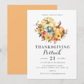 waterverf pompoen Thanksgiving potluck Kaart (Voorkant / Achterkant)