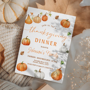 Waterverf Pompoen Thanksgiving Uitnodiging