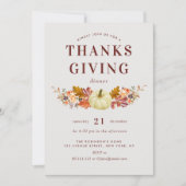 waterverf pompoen Thanksgiving uitnodiging (Voorkant)