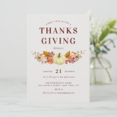 waterverf pompoen Thanksgiving uitnodiging (Staand voorkant)