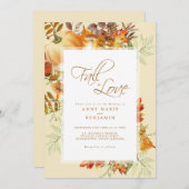 Waterverf Pompoen Trouwdag Val in Love Kaart (Voorkant / Achterkant)