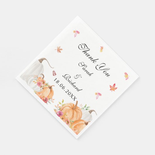 Waterverf Pompoen Trouwservetten Servet (Hoek)