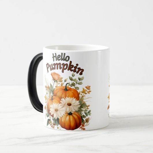 Waterverf pompoen vallen bladeren magische mok (Voorkant links)