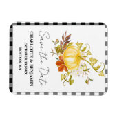 Waterverf pompoen vallen huwelijk sparen de datum magneet (Horizontaal)