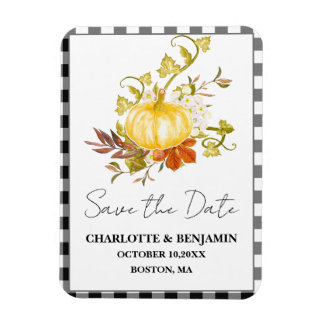 Waterverf pompoen vallen huwelijk sparen de datum magneet