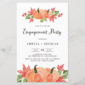 Waterverf pompoen verlovingsfeest uitnodiging (Voorkant)