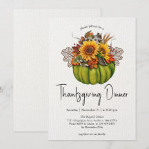 Waterverf Pompoen & Zonnebloemen Thanksgiving