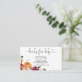 Waterverf pompoenboeken voor herfst voor baby informatiekaartje (Staand voorkant)