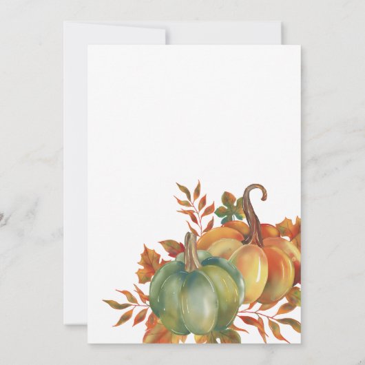 Waterverf pompoenen | BABY SHOWER Kaart (Achterkant)