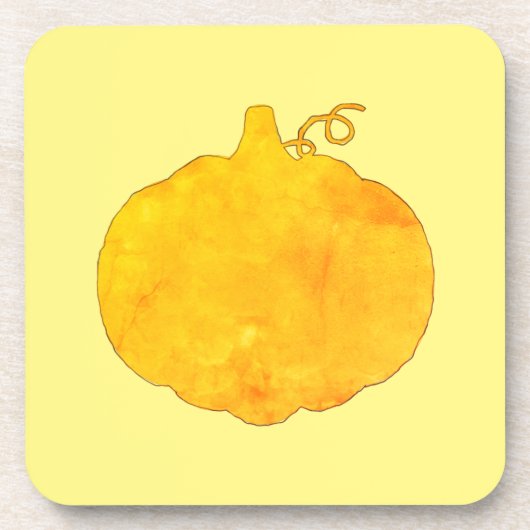 Waterverf pompoenen bier onderzetter (Voorkant)