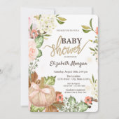 Waterverf pompoenen bloemen bladeren Baby shower Kaart (Voorkant)