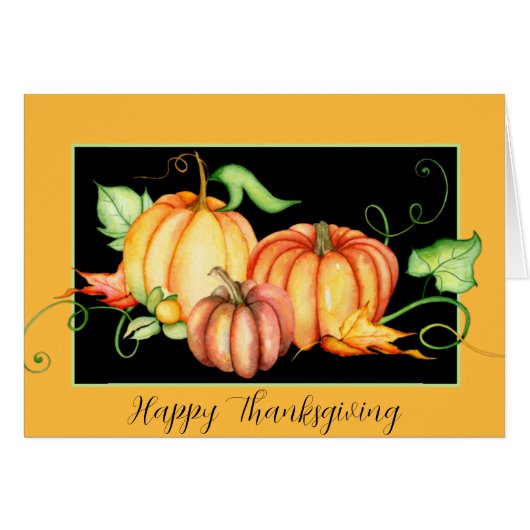 Waterverf pompoenen en bladeren (Voorkant Horizontaal)