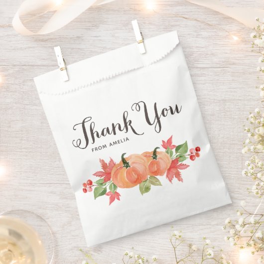 Waterverf pompoenen en esdoorn bladeren dank u bedankzakje (Geknipt)