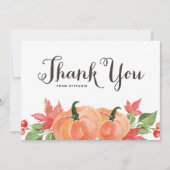 Waterverf pompoenen en esdoornbladeren bedankkaart (Voorkant)