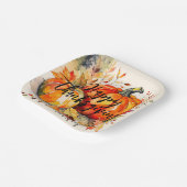 Waterverf Pompoenen en Fall Leaves Thanksgiving Papieren Bordje (Gebogen)