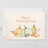 Waterverf Pompoenen en Foliage Thanksgiving Feestdagenkaart (Voorkant)
